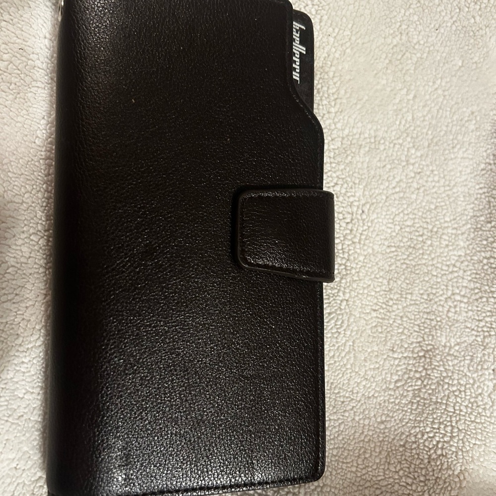 Black Leather Phone Wallet Case